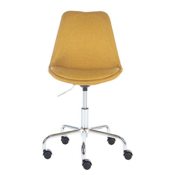 Bürostuhl ALEDAS - Webstoff Cors: Currygelb - Chrom glänzend - Image 3