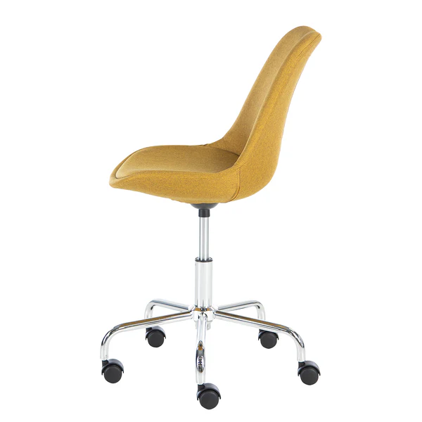 Bürostuhl ALEDAS - Webstoff Cors: Currygelb - Chrom glänzend - Image 4