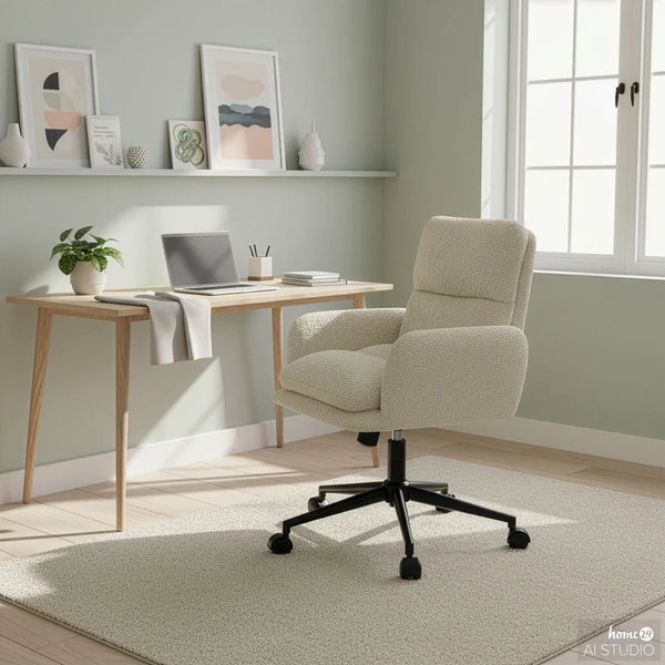 Bürostuhl MUSUDA - Strukturstoff / Eisen - Creme / Schwarz - Image 2