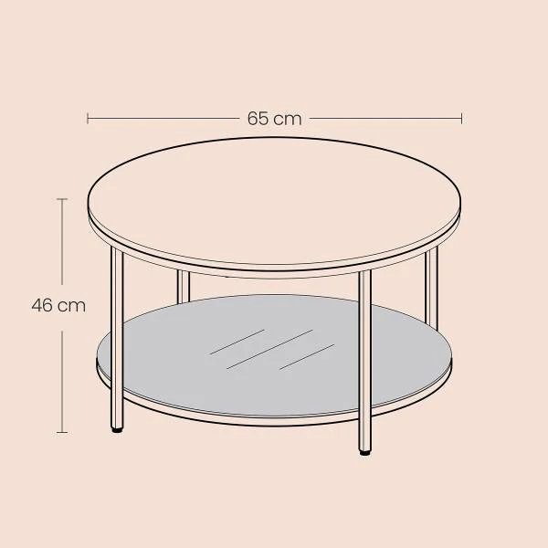 Couchtisch Chongu - Marmor Weiß Dekor / Schwarz - Durchmesser: 65 cm - Image 6