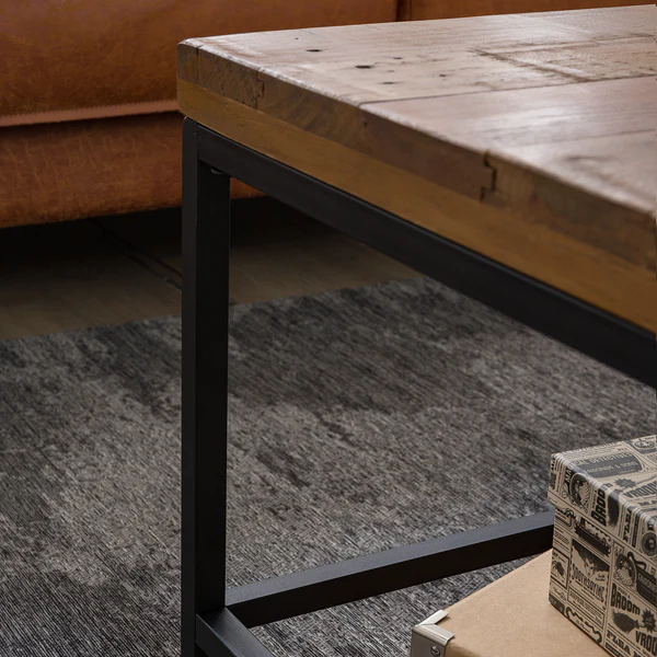 Couchtisch GRASBY - Pinie massiv / Metall - Pinie Dunkel / Schwarz - Höhe: 45 cm - Image 9