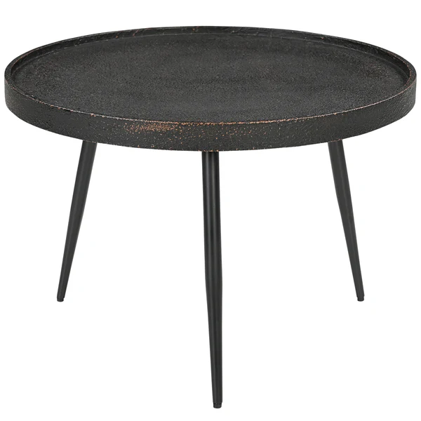 Couchtisch IKOMWA - Antik Schwarz / Schwarz - Durchmesser: 62 cm