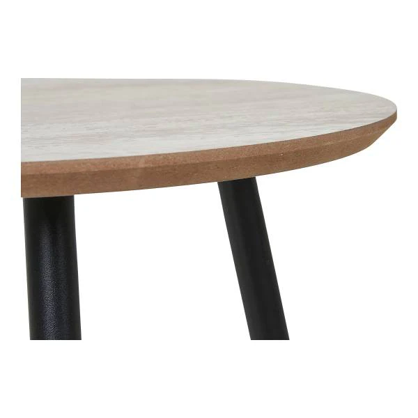 Couchtisch Motindi - Travertin Dekor / Schwarz - 40 x 40 cm - Image 5