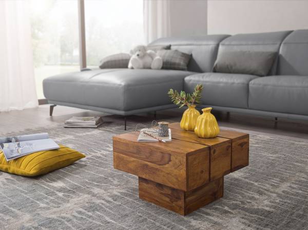 Couchtisch Neuberg - Sheesham Massiv - Dunkelbraun - 44 x 30 cm - Image 3