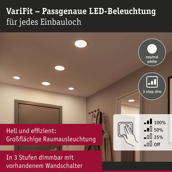 Deckenleuchte Areo 3-Step-Dim Rund - Kunststoff - 1-flammig - Weiß - Durchmesser: 23 cm - Universalweiß - Image 11