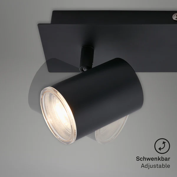Deckenleuchte Banyo I - Polycarbonat / Eisen - 2-flammig - Schwarz - Image 2