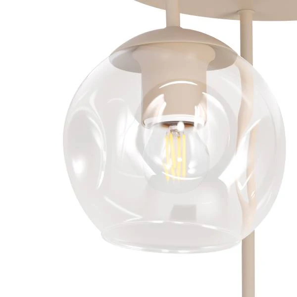 Deckenleuchte Bilman - Gusseisen / Klarglas - Beige - Flammenanzahl: 3 - Image 6