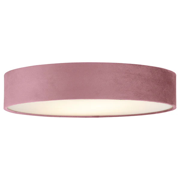 Deckenleuchte Drum - Samt - Altrosa - Durchmesser: 50 cm