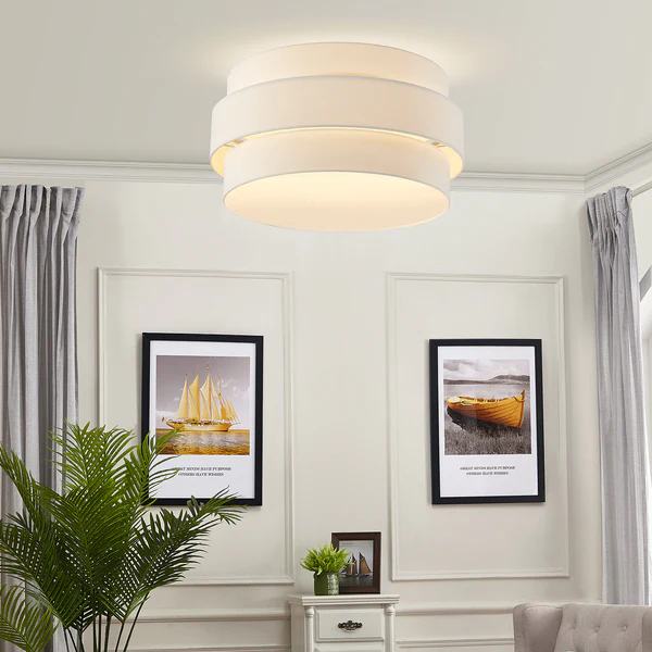 Deckenleuchte Ella - Leinen / Eisen - 1-flammig - Beige - Image 2