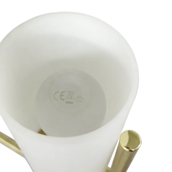 Deckenleuchte GLOYA - Milchglas / Eisen - 6-flammig - Messing - Image 13
