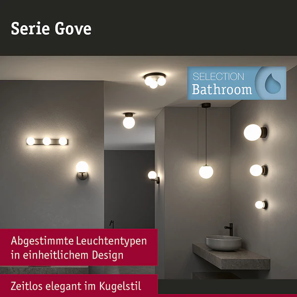 Deckenleuchte Gove - Opalglas / Aluminium - 1-flammig - Schwarz - Durchmesser: 12 cm - Image 9