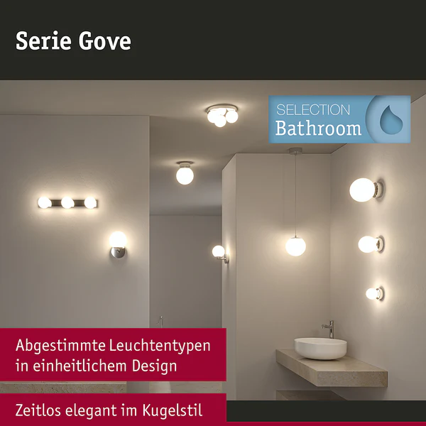 Deckenleuchte Gove Rondel - Opalglas / Chrom - 3-flammig - Chrom - Image 7