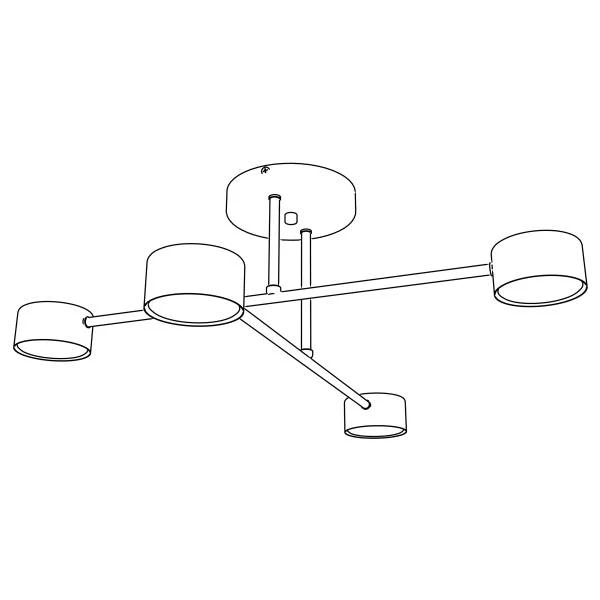 Deckenleuchte Halo - Stahl - Schwarz - Flammenanzahl: 4 - Image 6