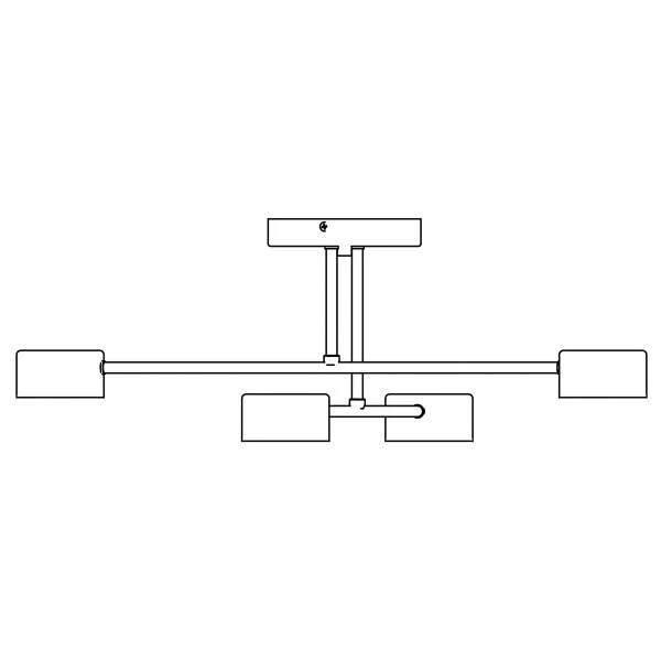 Deckenleuchte Halo - Stahl - Schwarz - Flammenanzahl: 4 - Image 8