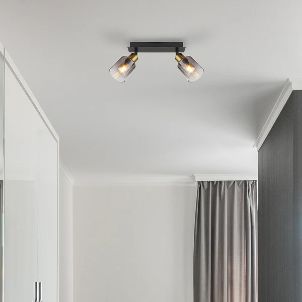 Deckenleuchte Hollsy - Farbglas / Eisen - Flammenanzahl: 2 - Image 2