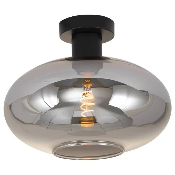 Deckenleuchte Laport - Gusseisen / Rauchglas - Schwarz - 1-flammig - Image 3