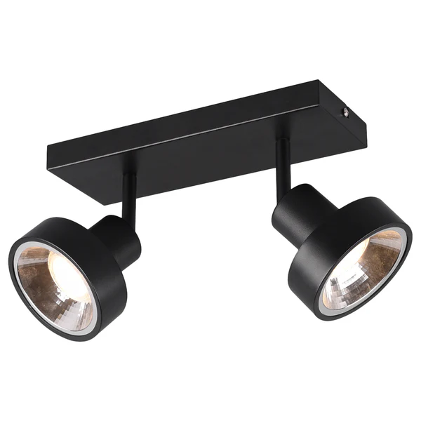 Deckenleuchte Leon - Aluminium - Schwarz - Flammenanzahl: 2