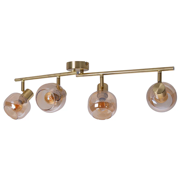 Deckenleuchte Libby 4-flammig - Klarglas / Eisen - Gold - Image 11