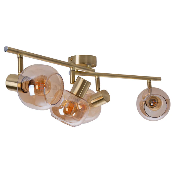 Deckenleuchte Libby 4-flammig - Klarglas / Eisen - Gold - Image 12