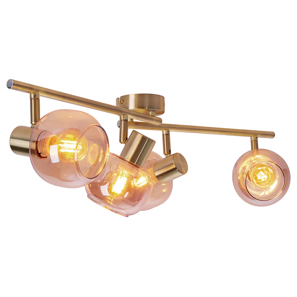 Deckenleuchte Libby 4-flammig - Klarglas / Eisen - Gold - Image 13