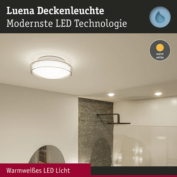 Deckenleuchte Luena - Chrom / Klarglas - Silber / Weiß - 1-flammig - Durchmesser: 25 cm - Image 11