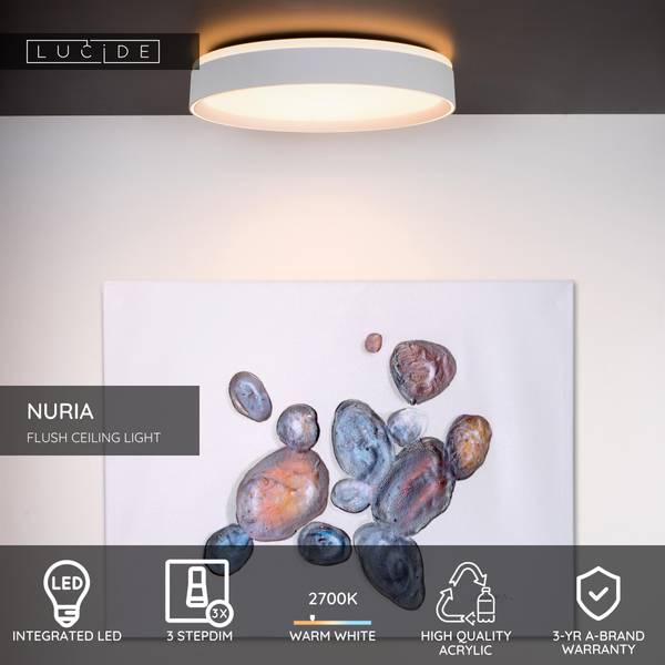 Deckenleuchte Nuria - Acrylglas - Weiß - Durchmesser: 40 cm - Image 9