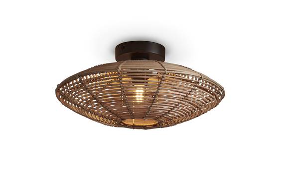 Deckenleuchte Tanami Typ B - Beige - Eisen - Rattan - 40 x 10 x 40 cm - Image 3