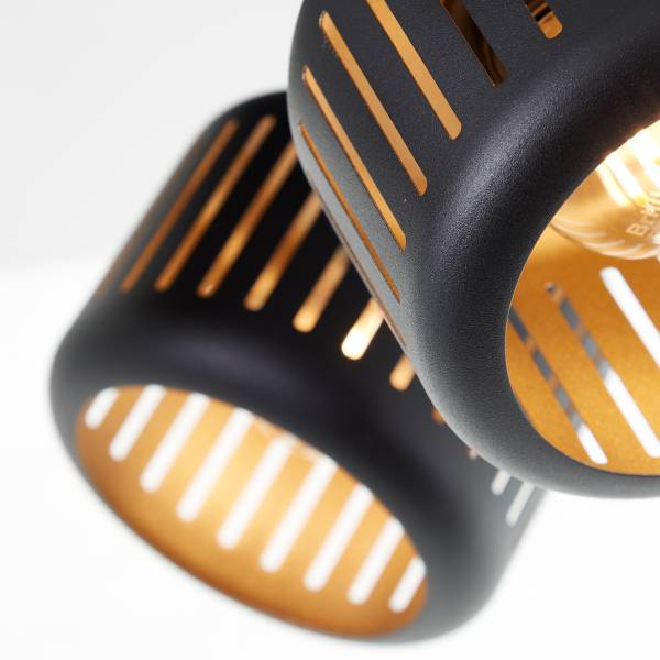 Deckenleuchte Tyas - Aluminium - Schwarz / Gold - 2-flammig - Image 6