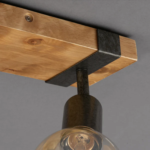 Deckenleuchte  Wood Basic - Eisen - 2-flammig - Image 3