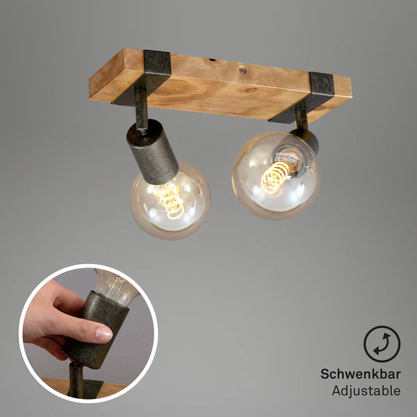 Deckenleuchte  Wood Basic - Eisen - 2-flammig - Image 4