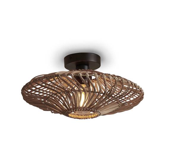 Deckenleuchte Zanzibar - Beige - Eisen - Rattan - 40 x 12 x 40 cm - Image 3