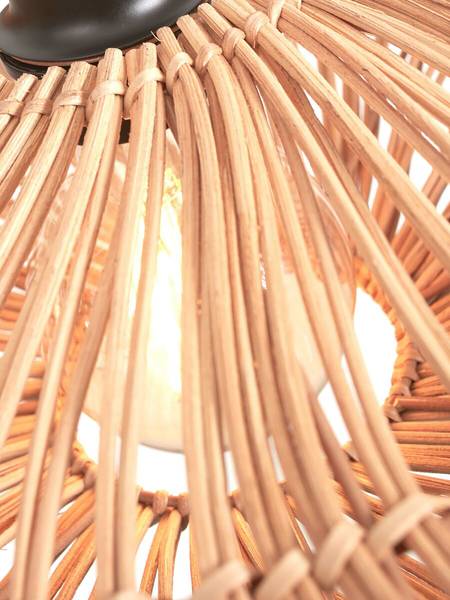Deckenleuchte Zanzibar - Beige - Eisen - Rattan - 40 x 12 x 40 cm - Image 6