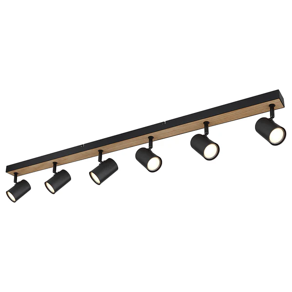 Deckenstrahler Robby - Eisen - Beige / Schwarz - Flammenanzahl: 6