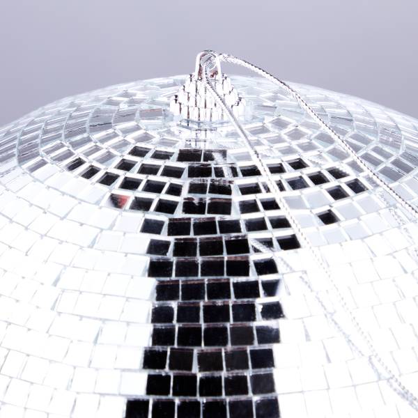 Deko-Kugel DISCO - Glas / Kunststoff - Silber - 20 x 20 cm - Image 2