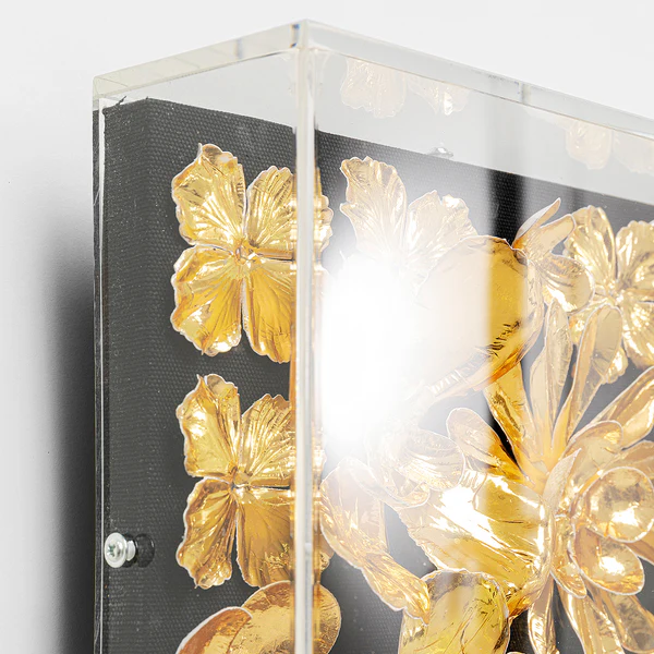 Deko Rahmen Gold Flower - Gold - Holzwerkstoff / Textil - 80 x 80 cm - Image 5