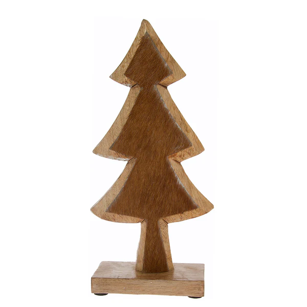 Dekofigur Holztannenbaum - Mangoholz - braun - Image 3