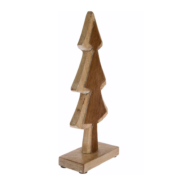 Dekofigur Holztannenbaum - Mangoholz - braun - Image 4