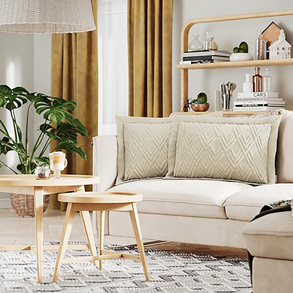 Dekokissen Helia - Polyester - Beige - 50 x 70 cm - Image 2