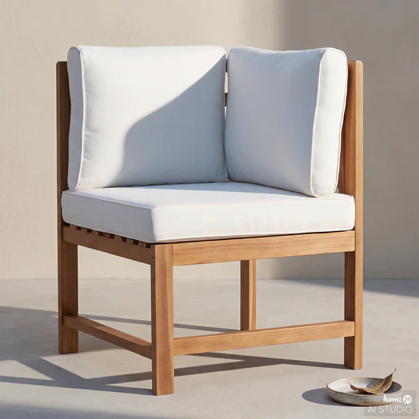 Diningeckelement Bayton - Akazie massiv / Polyester - Braun / Beige - Image 4