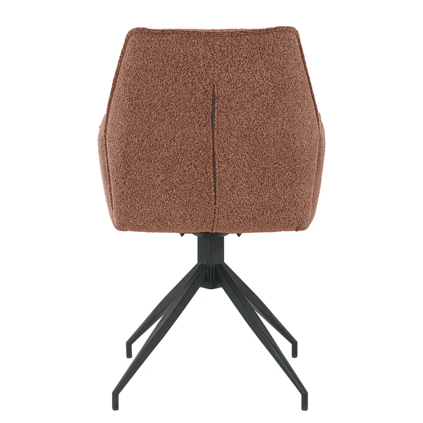 Drehbarer Armlehnenstuhl Duber - Bouclé - Braun - Image 6