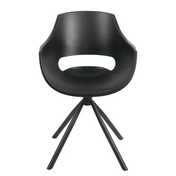 Drehbarer Armlehnenstuhl Idern - Kunststoff / Eisen - Schwarz - Image 2