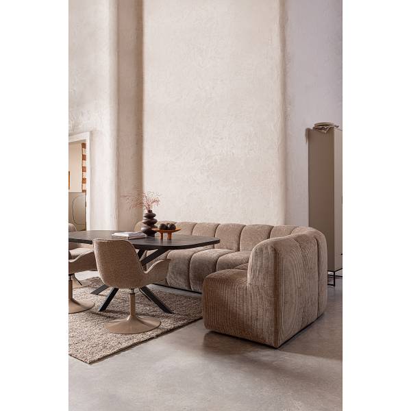 Drehbarer Armlehnenstuhl Marten Typ A - Beige - Chenille - Eisen - 70 x 90 x 66 cm - Image 3
