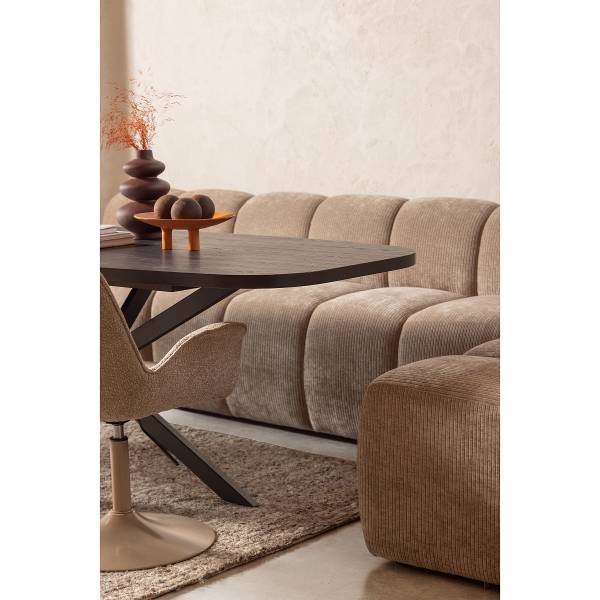 Drehbarer Armlehnenstuhl Marten Typ A - Beige - Chenille - Eisen - 70 x 90 x 66 cm - Image 8