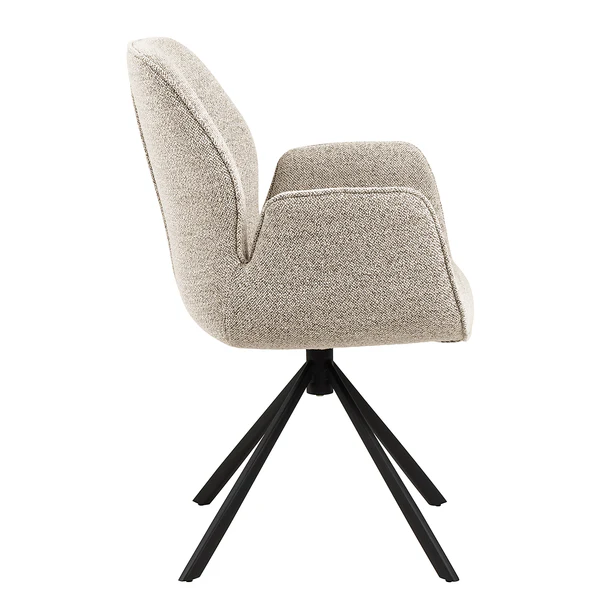 Drehbarer Armlehnenstuhl MORINI - Bouclé Stoff Moena: Beige - Image 8
