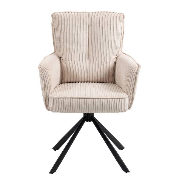 Drehbarer Armlehnenstuhl SALVIN 2er-Set - Beige - Image 2