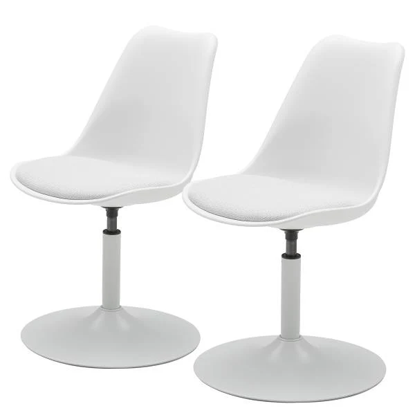 Drehbarer Esszimmerstuhl TILBA 2er Set - Weiß