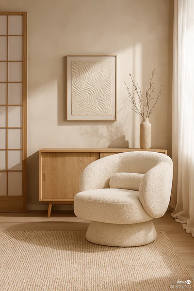 Drehbarer Loungesessel LANARE - Creme - Image 3