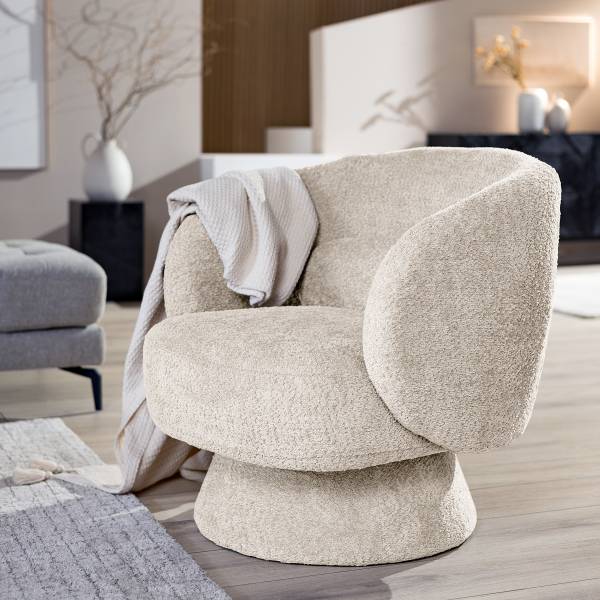 Drehbarer Loungesessel LANARE - Creme - Image 6