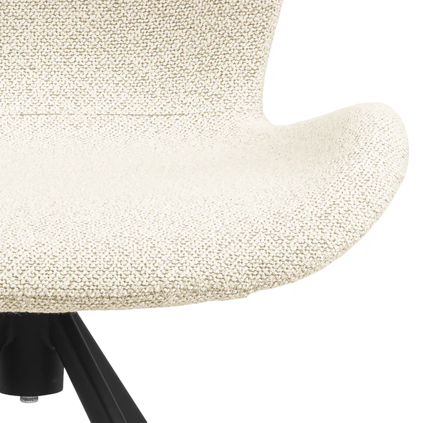 Drehbarer Polsterstuhl LIVARAS 2er-Set - Bouclé Stoff Moena: Creme - Image 10