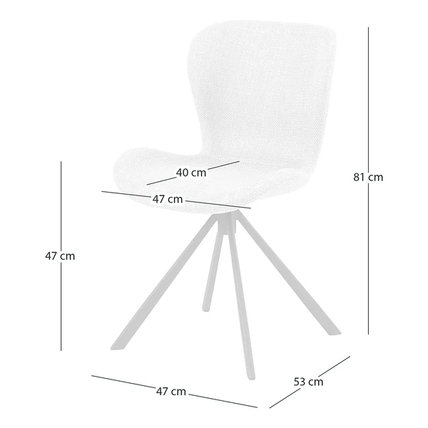 Drehbarer Polsterstuhl LIVARAS 2er-Set - Bouclé Stoff Moena: Creme - Image 14